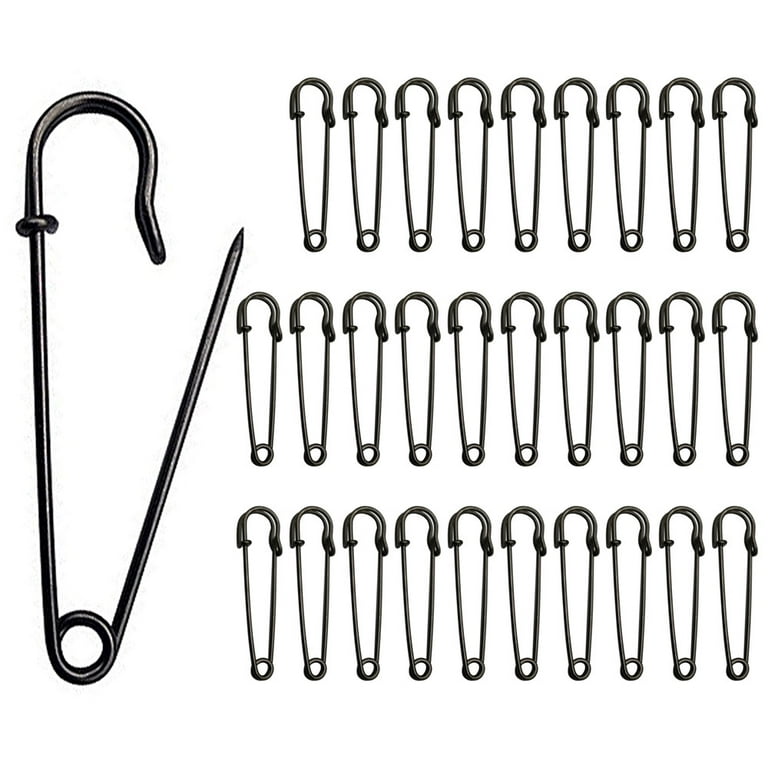 Safety Pins, Heavy Duty Blanket Pins 30Pcs, Sturdy Safety Pin for Blankets  Crafts Skirts Kilts - Black 