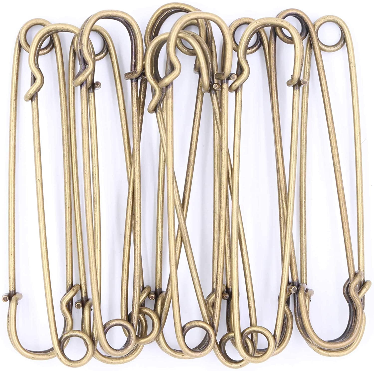 Officepal 4 inches Heavy Duty Safety Pins in a Box Container, Large