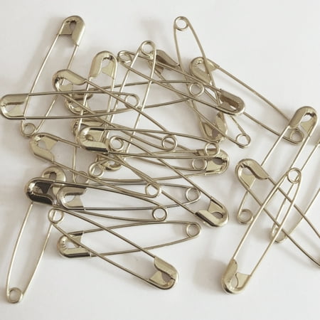 Safety Pins Size 2 (1 1/2") Silver Tone Bulk PK/100 Made in USA