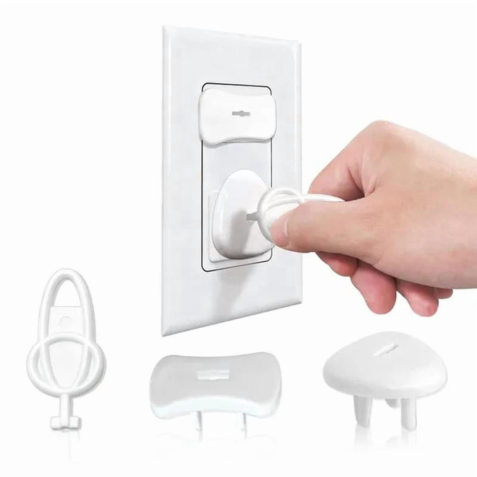 Safety Plug Covers - 32 Pcs Electrical Socket Protector with Keys for Home Wall Power Outlets
