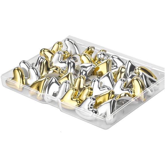 Safety Push Screws for Wall Deck Bowed Border Heart Shape Photo Display Metal Veneered