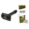 thumbnail image 1 of Safety Razor For Men Double Edge Real Hand Crafted German Steel Black XPERSIS PRO with extra Astra Blade, 1 of 4