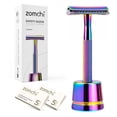 thumbnail image 1 of ZOMCHI Double Edge Safety Razor Kit for Men & Women, Reusable Metal Razor with Stand and 10 Blades, Eco-Friendly Plastic-Free Shaving – Rainbow, 1 of 9