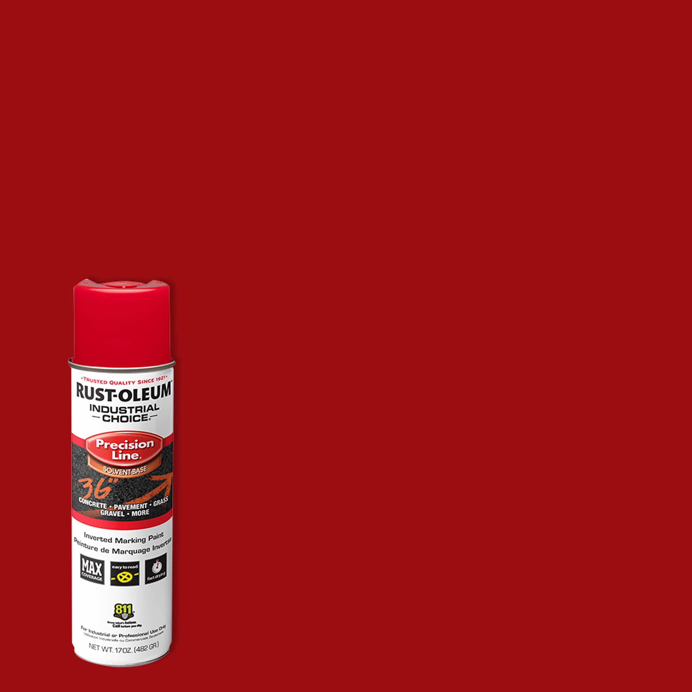 12 Pack, Safety Red, Rust-Oleum Precision Line Marking Flat Spray Paint ...