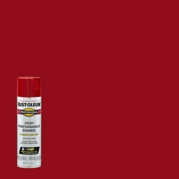 6 Pack, Safety Red, Rust-Oleum Professional High Performance Gloss Enamel Spray Paint-7564838, 15 oz