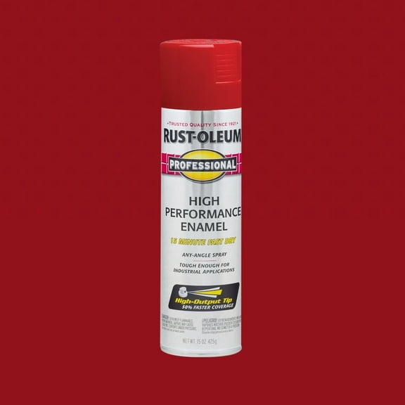 Safety Red, Rust-Oleum Professional High Performance Gloss Enamel Spray Paint-7564838, 15 oz