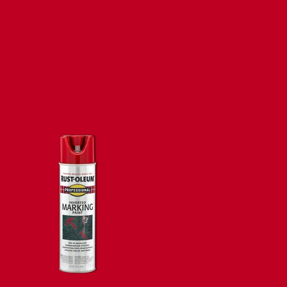 6 Pack, Safety Red, Rust-Oleum Professional Inverted Marking Paint Spray-2564838, 15 oz