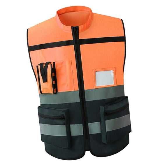 Safety Reflective Vest Lightweight Warehouse Night Work High Visibility Vest XL Orange