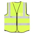 Safety Reflective Vest Multiple Pockets Waterproof High Visibility Zipper Front Safety Vest for