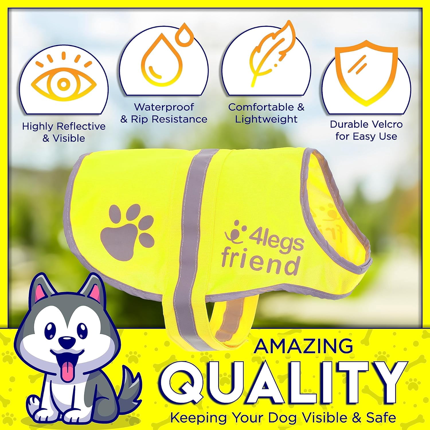 Picture of Safety Reflective Vest for Dogs - High Visibility for Outdoor Activity ...
