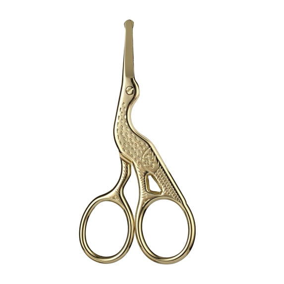 Safety Round Head Stainless Steel Nose Hair Scissors, Bionic Crane Type Beauty Scissors for Eyebrows, Nose Hair, Beard, Ear Hair, Stainless Steel Eyebrow Scissors