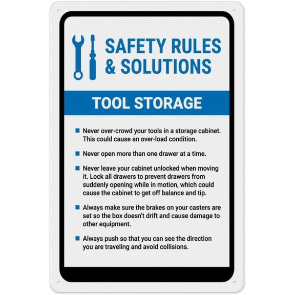 Safety Rules And Solutions Sign 8"x12" Rust Free Aluminum - UV Printed Outdoor Yard Sign for Home Business Driveway Alert, Safety Rules Sign