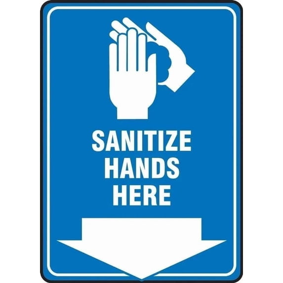 Safety Sanitize Hands Here Metal Sign, Hygiene Reminder Plaque For Home Business Public Use, Hand Sanitizing Sign, 8x12 Inch