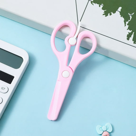 Safety Scissors, 5.31x2.36in Spring-Assisted Training Scissors, Plastic Blunt Tip Craft Scissors for Paper Cutting, Anti-Pinch Scissors for Art Projects