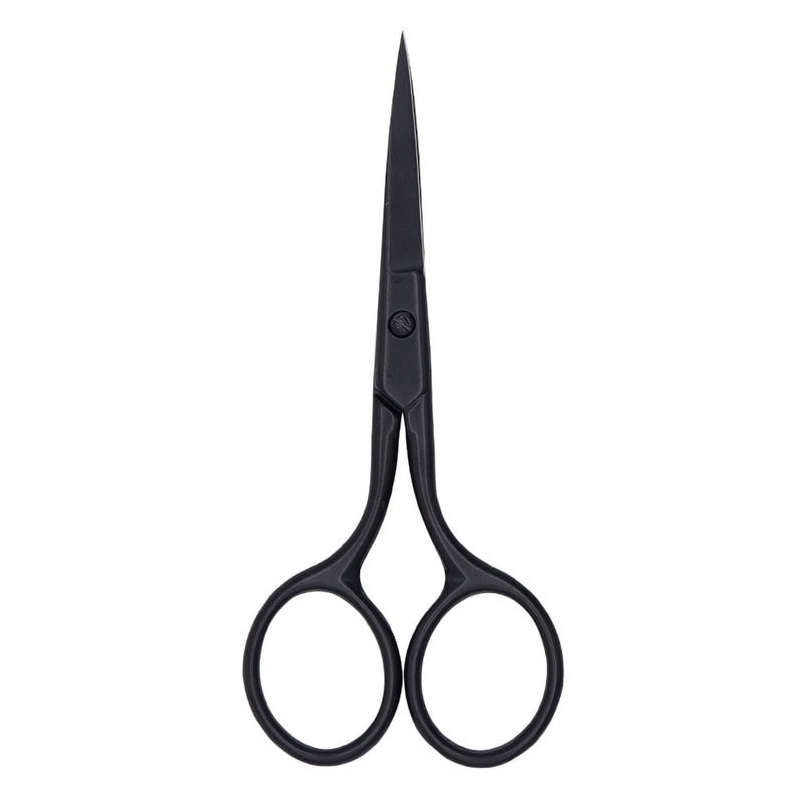 Safety Scissors For Men's Grooming, Lightweight Design Ultra Sharp Stainless Steel Multipurpose Scissors, Embroidery Scissors With Precision Cutting 3.5 Inch Including Pu Leather