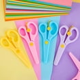 thumbnail image 1 of Safety Scissors with Rounded Tip, Plastic Craft Scissors, Automatic Spring Back Paper Cutting Shears Anti-Pinch, Labor Saving Easy Grip, 1 of 7