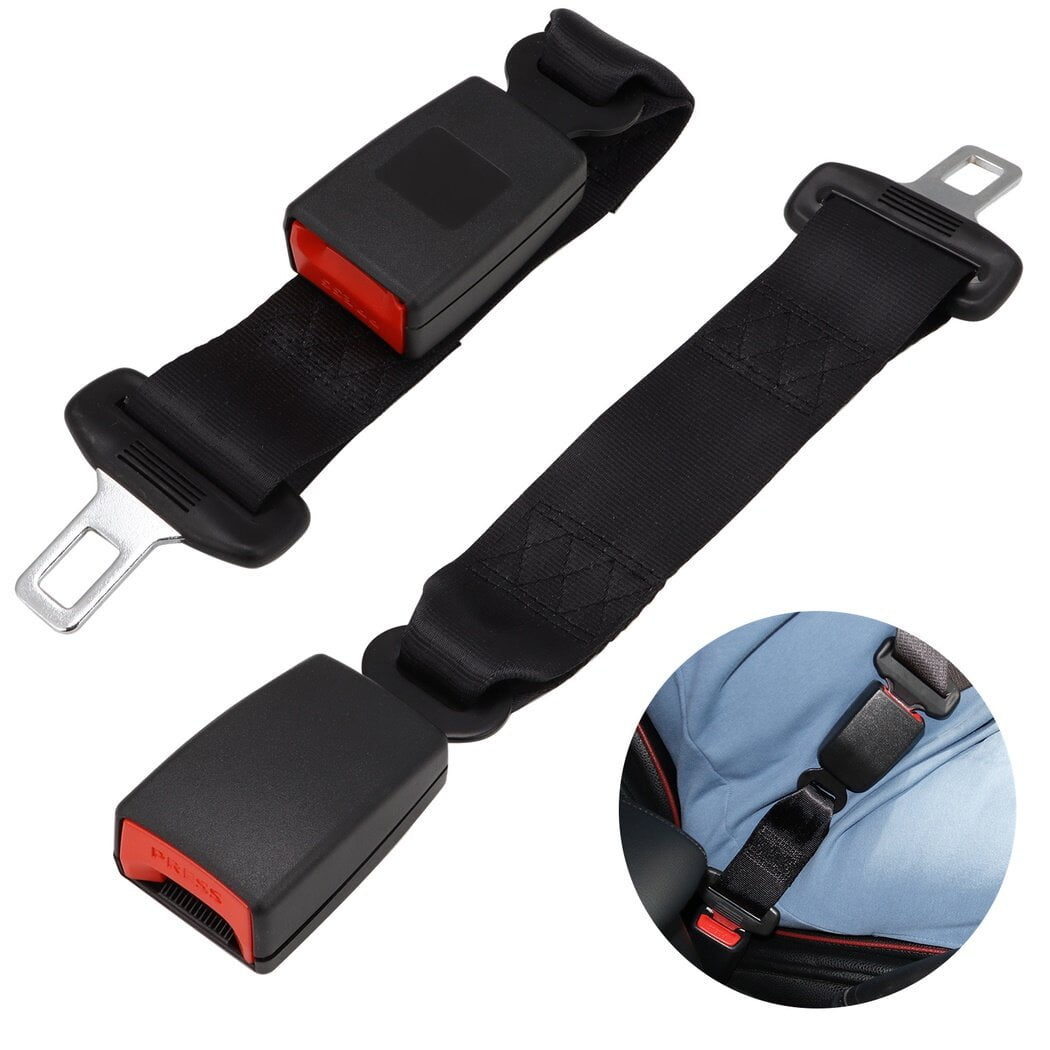 Safety Seat Belt Extender, ABS Sturdy Buckle with Solid Strap, 2PCS Car Belt Extending Strap