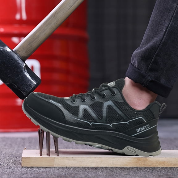 Safety Shoes Men's Anti-Impact & Puncture-Resistant Steel Toe Work Boots Lightweight, Breathable, Durable Protective Safety Footwear