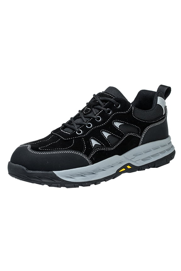 Safety Shoes Men's Lightweight Work Shoes Breathable Steel Toe Shoes Slip Resistant Anti-Smashing Protective Shoes 6.5-9.5