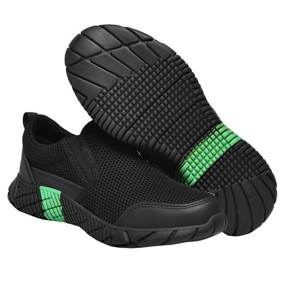 Safety Shoes Men's Lightweight Work Shoes Cushioning Breathable Steel Toe Cap Black