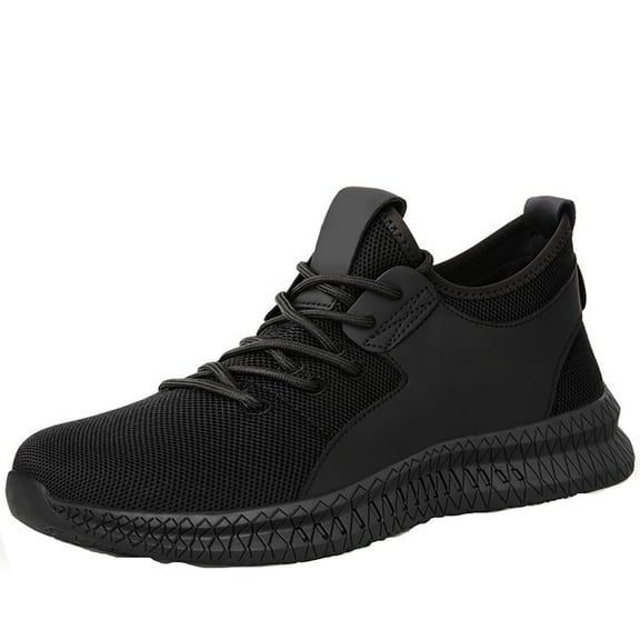 Safety Shoes for Men Women Non-Slip Steel Toe Cap Trainer Lightweight Breathable Work Trainer EU 36-47 Black