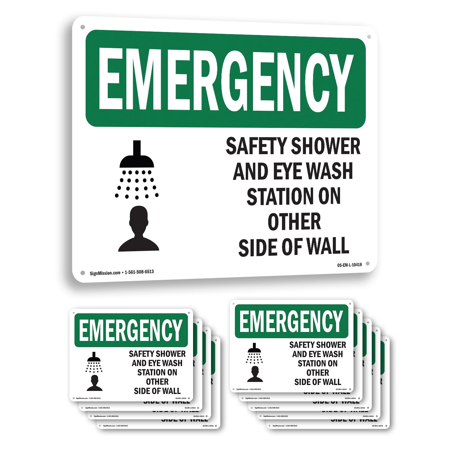 Safety Shower And Eye Wash Station With Symbol OSHA Emergency Aluminum ...