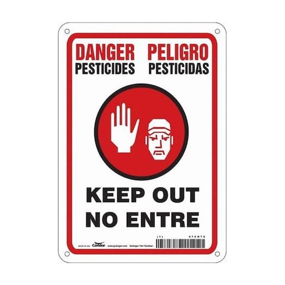 Safety Sign, 10 in H, 7 in W, Horizontal Rectangle, English, Spanish, 470N79 470N79