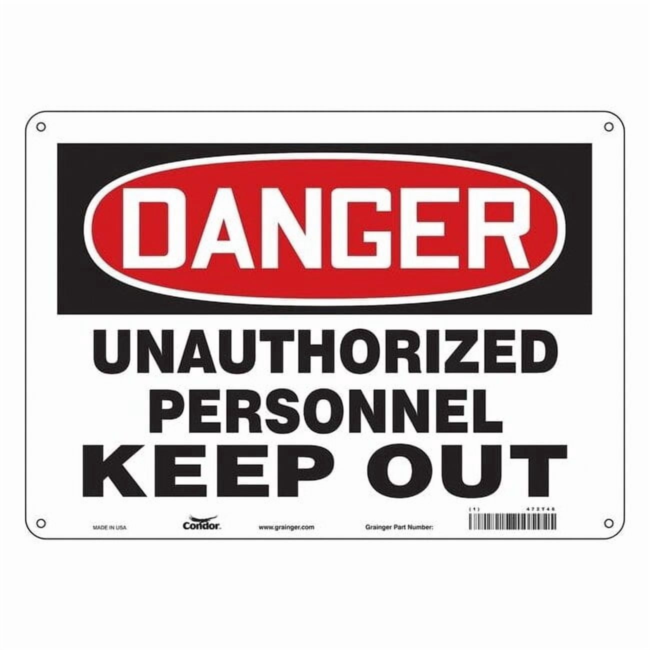 Safety Sign, 10 in Height, 14 in Width, Polyethylene, Horizontal ...