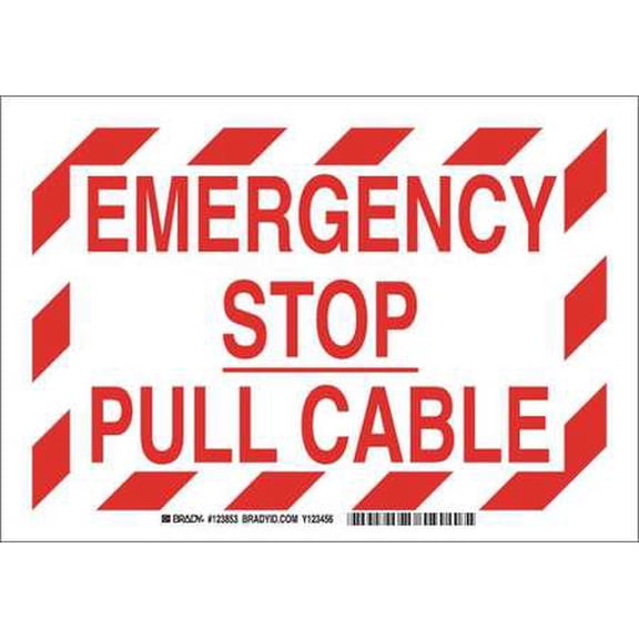 Safety Sign,7 x 10In,Red/White BRADY 123851
