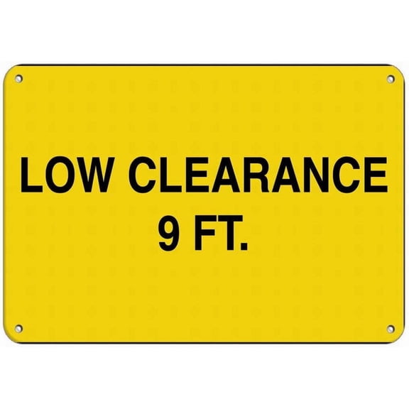 Safety Sign 8x12 Danger Sign Low 9 Ft. Hazard Sign Sign Warning Caution Tin Signs Metal Road Yard Decor