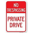 thumbnail image 1 of Safety Sign 8x12 Danger Sign No Trespassing Private Drive Sign Wall Art Warning Caution Tin Signs Metal Road Yard Decor, 1 of 1