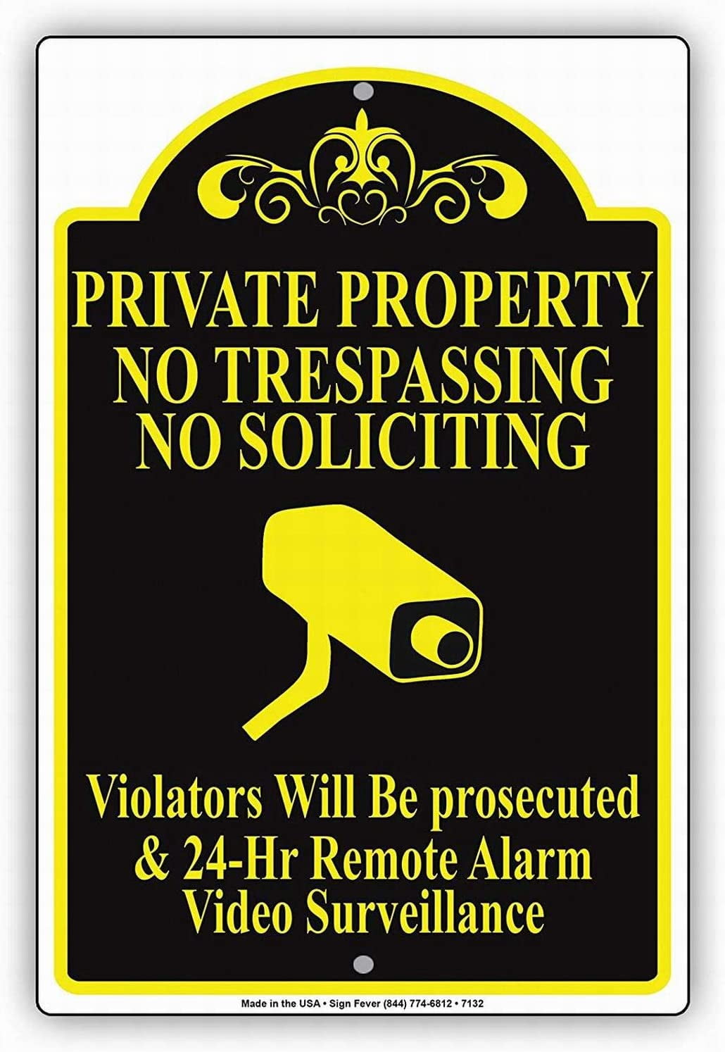 Safety Sign 8x12 Private Property No Trespassing Soliciting Remote ...