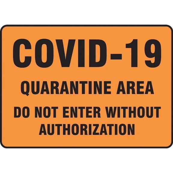Safety Sign COVID-19 Quarantine Area Restricted Entry Metal Sign, Health Safety Plaque for Home Business Public Use, 8x12 Inch