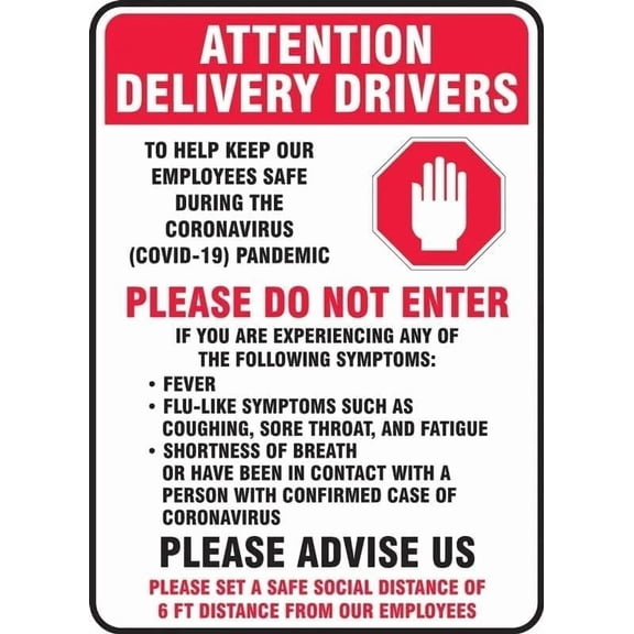 Safety Sign Delivery Driver Safety Reminder Metal Sign, Workplace Notice for Home Business Public Use, Employee Protection Sign, 8x12 Inch
