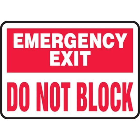 Safety Sign-Emergency Exit-Do Not Block Metal Sign 8 x 12 Inches – Clear Signage for Walls, Fences