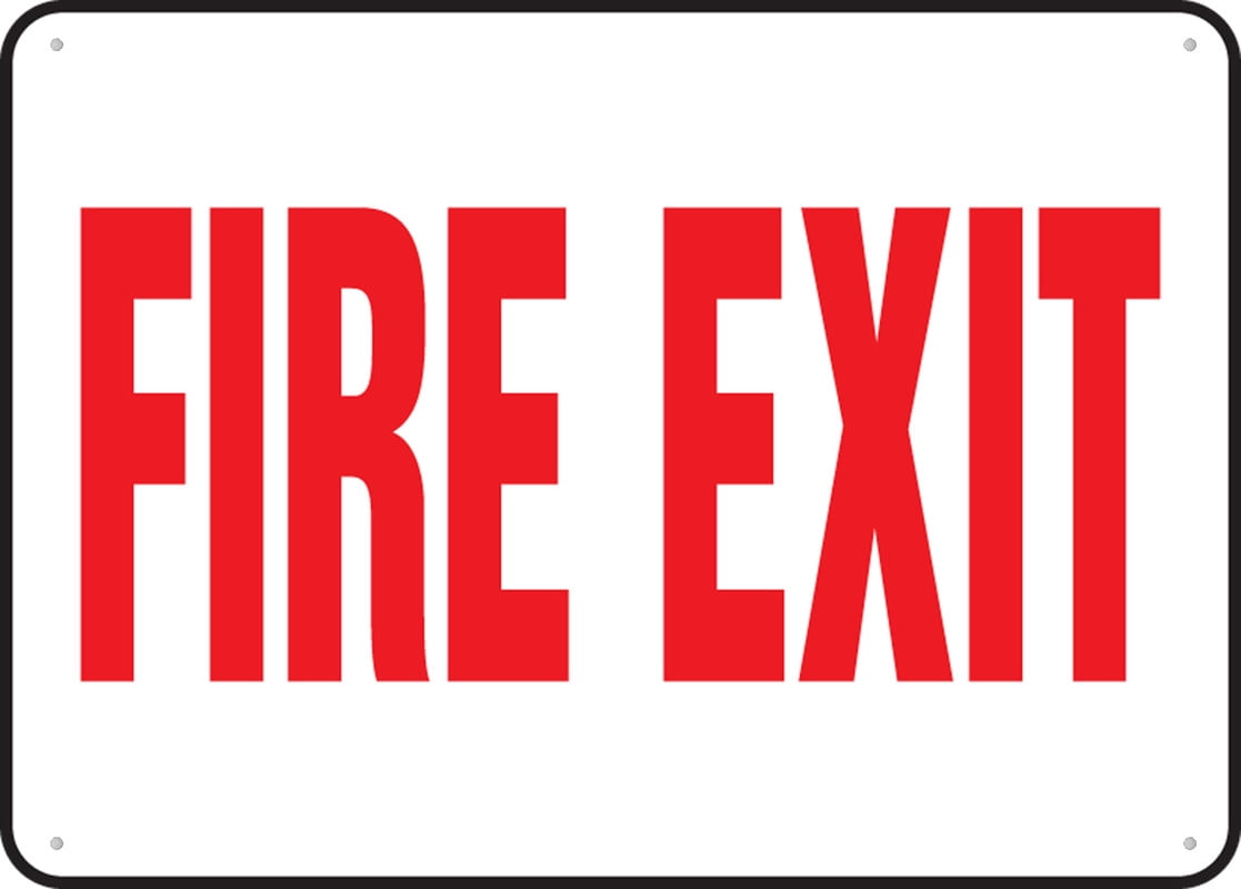 Safety Sign Fire Exit Centered Text 8 X 12 Inches Rust Free . Aluminum ...