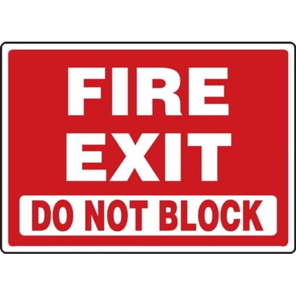 Safety Sign-Fire Exit-Do Not Block Metal Sign 8 x 12 Inches \u2013 Clear Signage for Walls, Fences