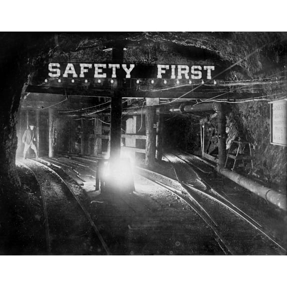 Safety Sign In A Coal Mine History (24 x 18)