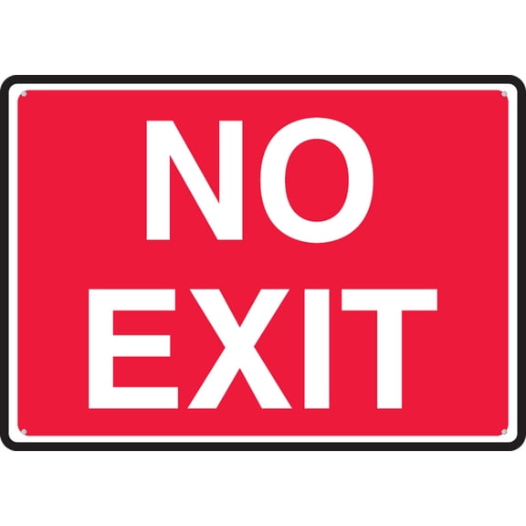 Safety Sign No Exit 12X8 Inch Tin Sign Great For Garden And Yard Wall Decor