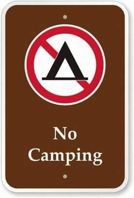 Safety Signs Outdoor Wall Art Decor No Camping Warning Tin Metal Sign ...