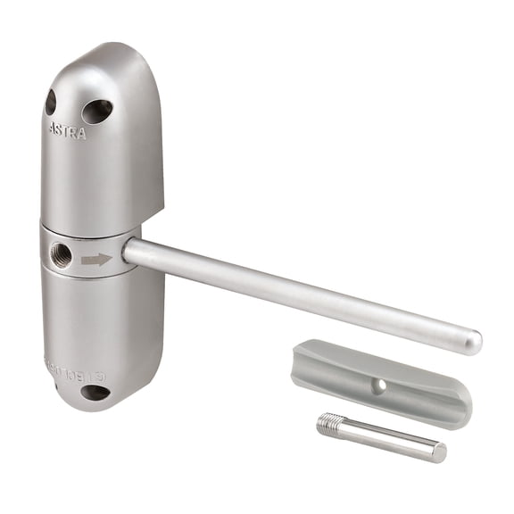 Safety Spring Door Closer, 4-1/4 in., Diecast Construction, Satin Chrome, Non-Handed