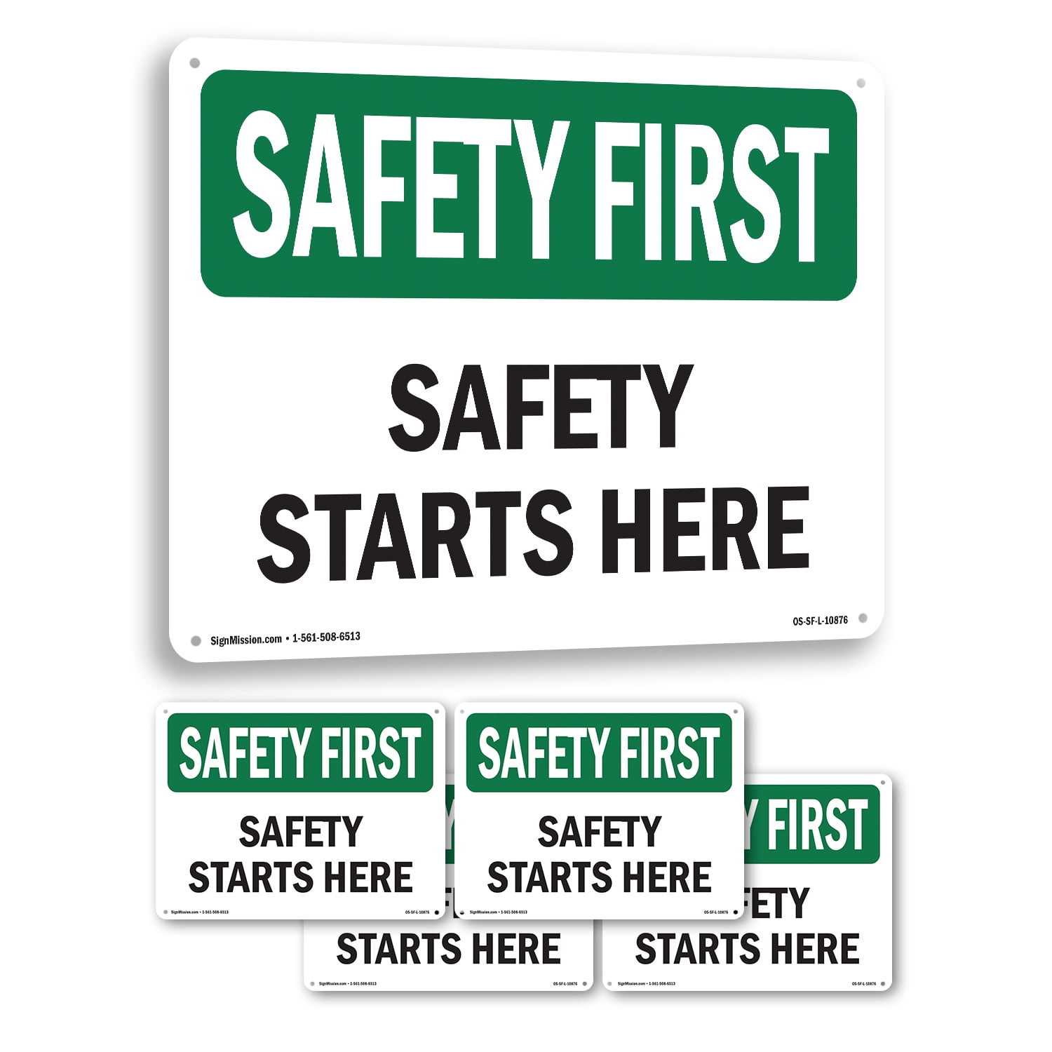 Safety Starts Here OSHA SAFETY FIRST Aluminum Sign 14 Inch x 10 Inch ...