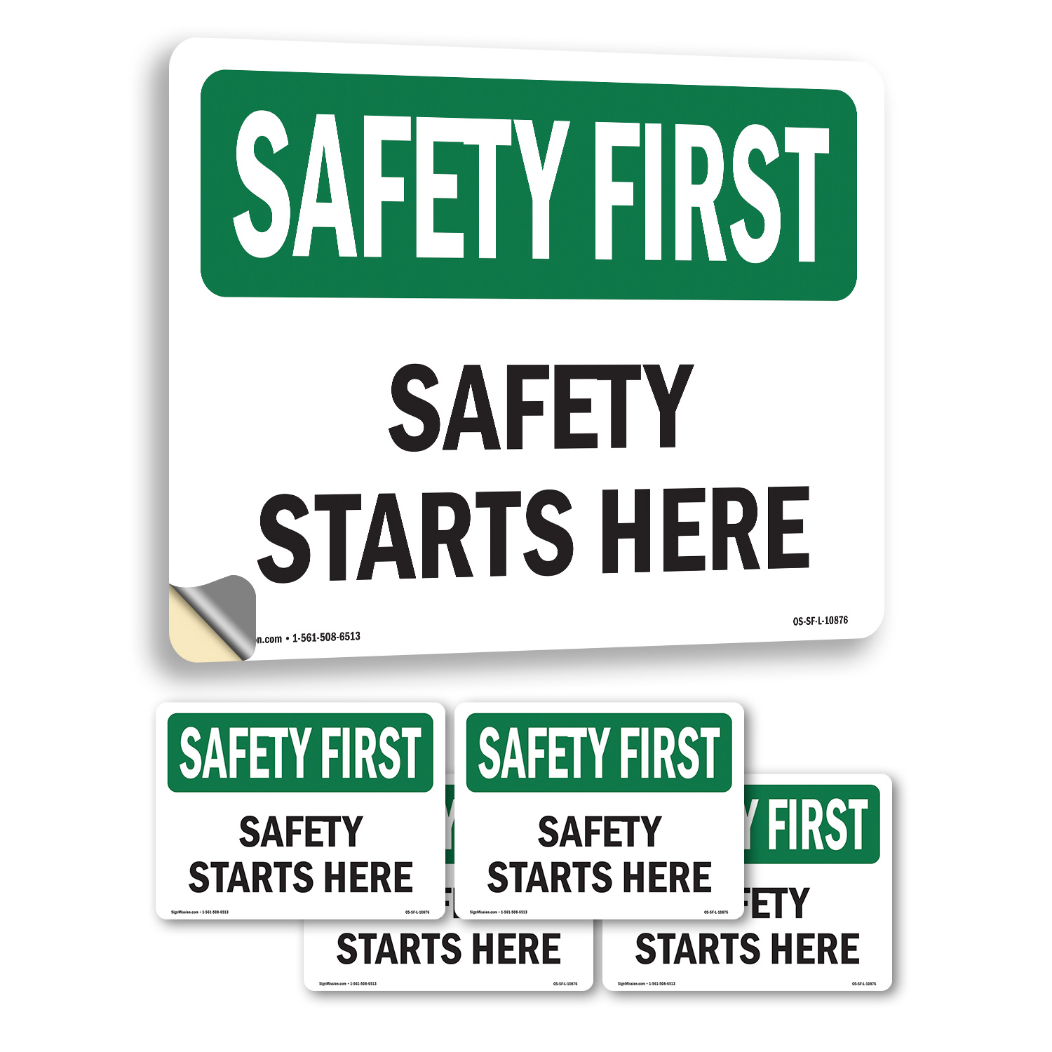 Safety First OSHA Sign Decal – 8" Vinyl Sticker For Indoor/Outdoor Use