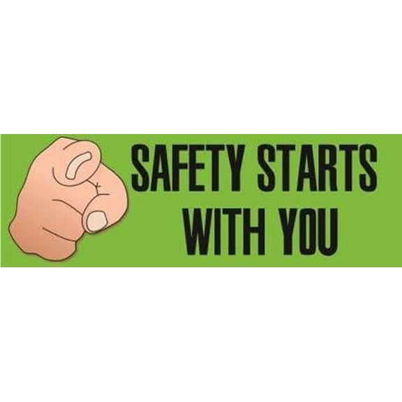 Safety Starts With You | Full  Horizontal Vinyl Display Banner with Grommets | Ready to Hang | 2h x 6w ft$$Office