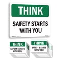 thumbnail image 1 of Safety Starts With You OSHA Think Rigid Plastic Sign 18 Inch x 12 Inch - 10 Pack, 1 of 8