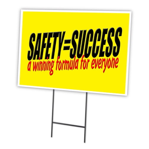 Safety=Success For 24" x 36" Yard Sign & Stake | Advertise Your Business | Stake Included Image On Front Only | Made in The USA
