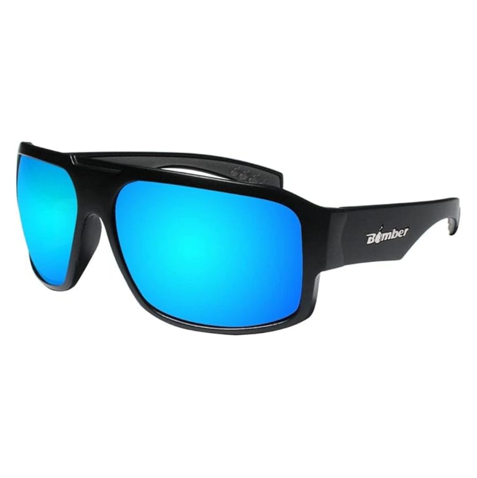 Safety Sunglasses for Men, Matte Black Frame with Ice Blue Safety Sunglass Lens, Gray Foam Non-Slip Lining, Floating Eyewear - M103ICE