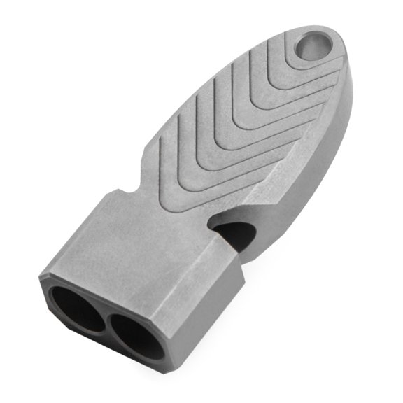 Safety Survival Double Tube Whistle Hikings Camping Training Outdoor Sports Titanium Alloy Emergency Keyring Whistle