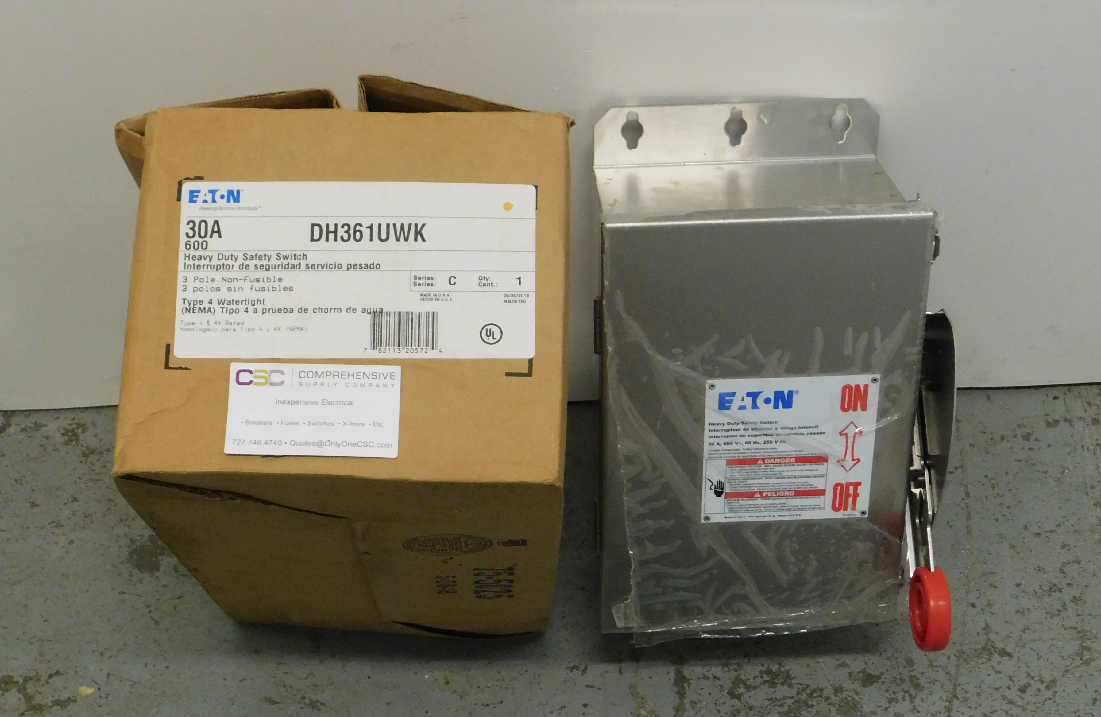 Safety Switch, 30A, 3P, 600V/250VDC, HD, Non-Fusible, NEMA 4X, 316 ...