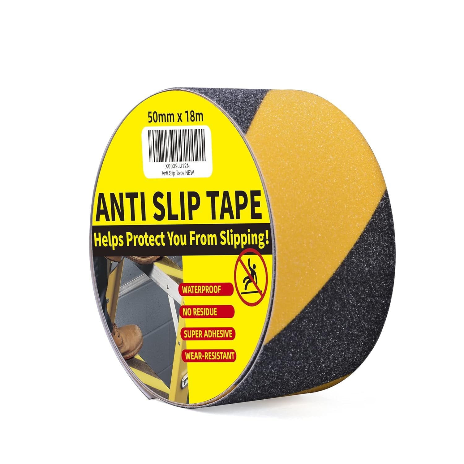 Safety Tape, 2inch x 60feet, Black/Yellow, Anti-Slip Adhesive Tape for ...